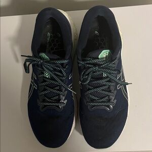 Asics Navy with Green Accent Running Shoes